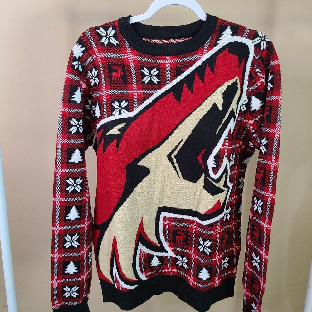 Red and Black Graphic Sweater